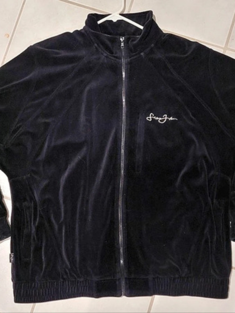 Sean John Velour Track Jacket Black XXL